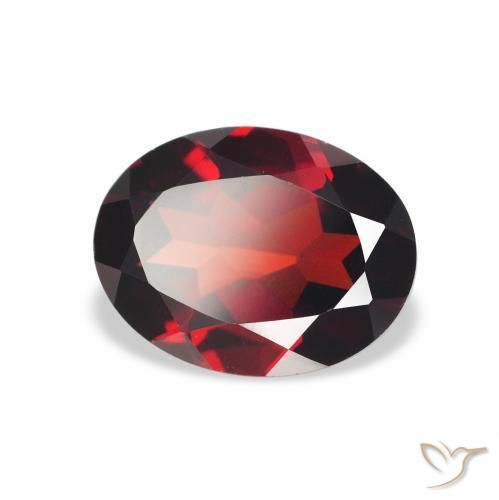 Granate almandino Rojo oscuro natural de 2.07 ct, Ovalada, VVS-VS