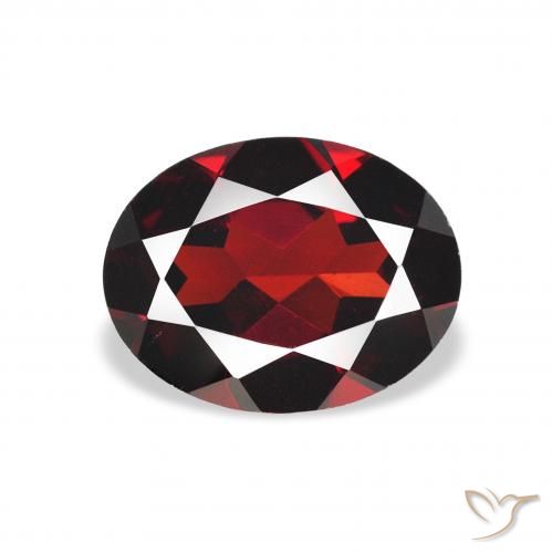 Granate almandino Rojo oscuro natural de 2.01 ct, Ovalada, VVS-VS