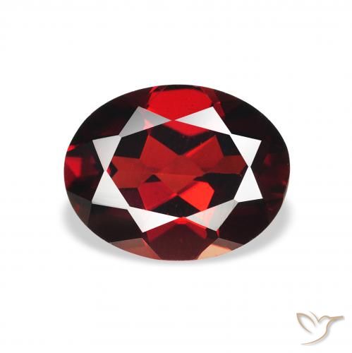 Granate almandino Rojo sangre intenso natural de 2.12 ct, Ovalada, VVS-VS
