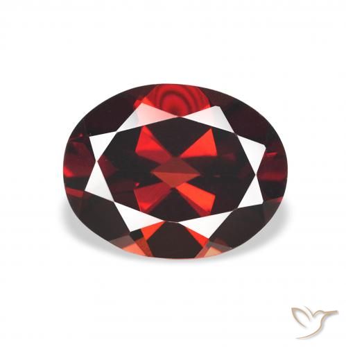 Granate almandino Rojo oscuro natural de 2.20 ct, Ovalada, VVS-VS