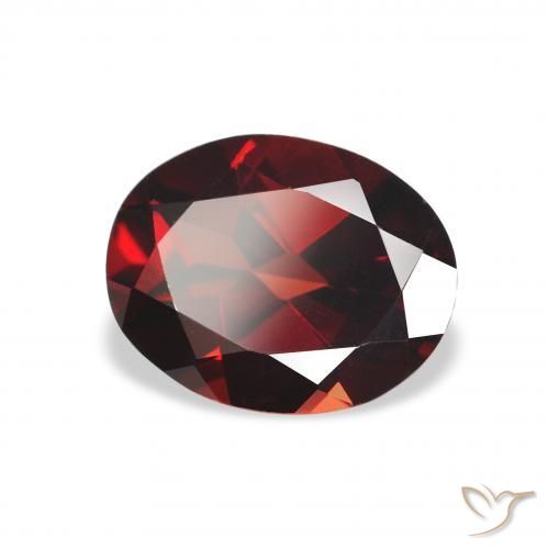 Granate almandino Rojo oscuro natural de 2.20 ct, Ovalada, VVS-VS