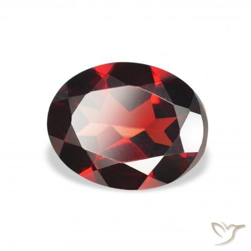 Granate almandino Rojo sangre intenso natural de 2.01 ct, Ovalada, VVS-VS
