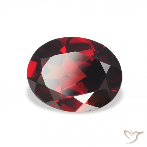 Granate almandino Rojo oscuro natural de 2.16 ct, Ovalada, VVS-VS