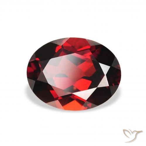 Granate almandino Rojo oscuro natural de 2.42 ct, Ovalada, VS