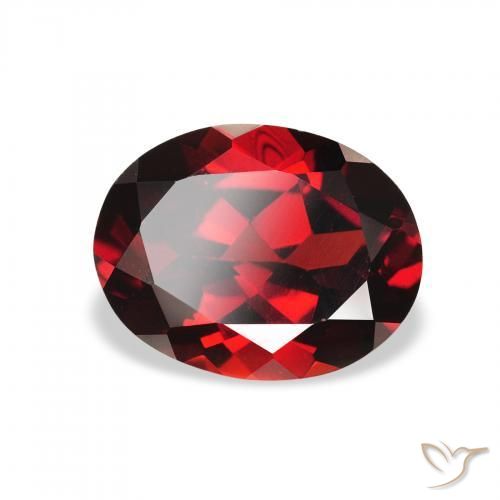 Granate almandino Rojo oscuro natural de 2.14 ct, Ovalada, VS