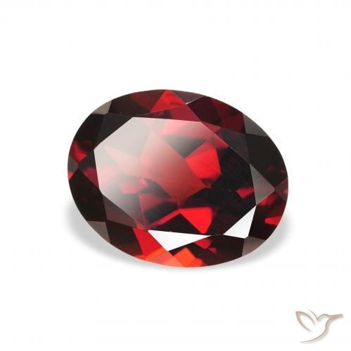 Granate almandino Rojo oscuro natural de 2.12 ct, Ovalada, VS