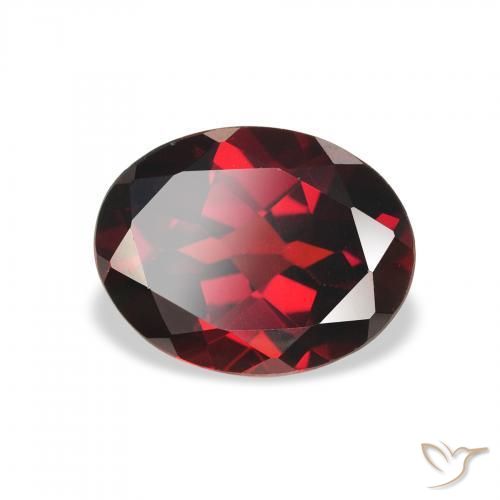 Granate almandino Rojo oscuro natural de 2.13 ct, Ovalada, VS