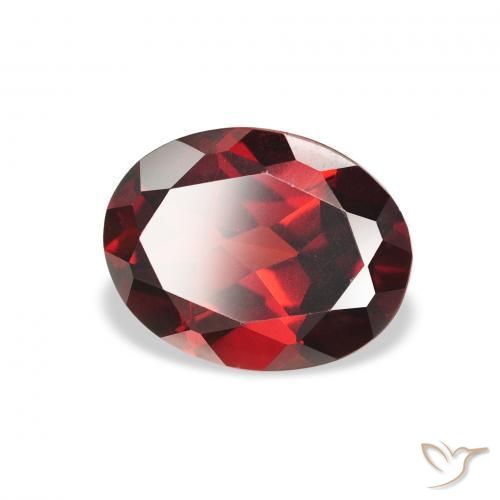 Granate almandino Rojo oscuro natural de 2.07 ct, Ovalada, VS
