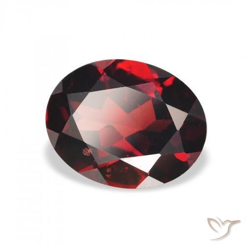 Granate almandino Rojo oscuro natural de 2.14 ct, Ovalada, VS
