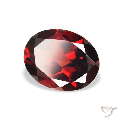 Granate almandino Rojo oscuro natural de 2.03 ct, Ovalada, VS