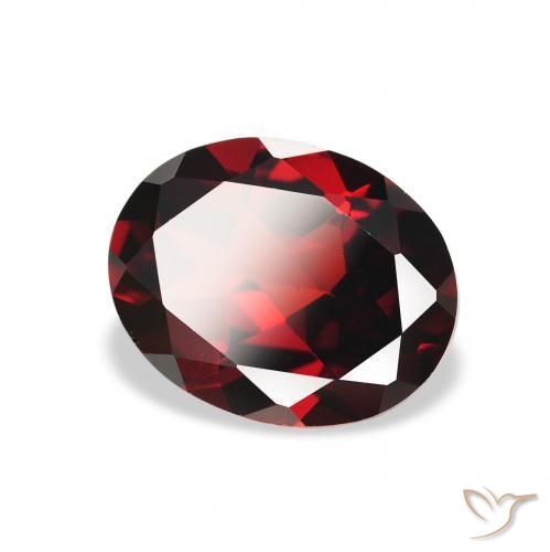 Granate almandino Rojo oscuro natural de 2.24 ct, Ovalada, VS