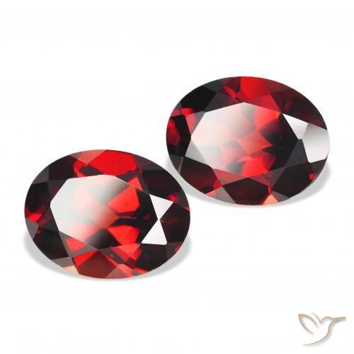Gemas de Granate almandino Rojo oscuro natural de 4.48 ct, Ovalada, VVS-VS