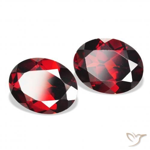 Gemas de Granate almandino Rojo oscuro natural de 4.58 ct, Ovalada, VS