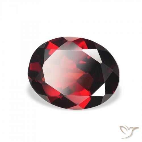 Granate almandino Rojo oscuro natural de 1.90 ct, Ovalada, VVS-VS