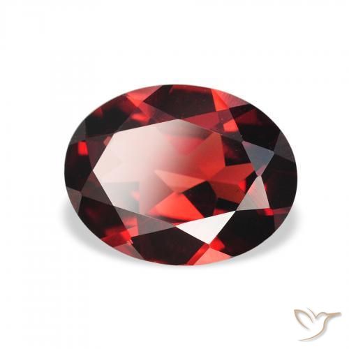 Granate almandino Rojo oscuro natural de 1.84 ct, Ovalada, VVS-VS