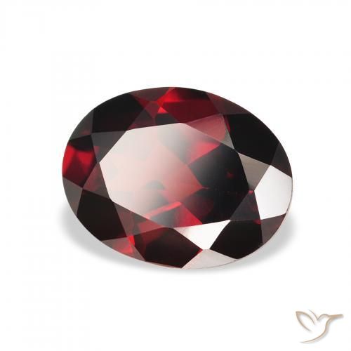 Granate almandino Rojo oscuro natural de 2.12 ct, Ovalada, VVS-VS