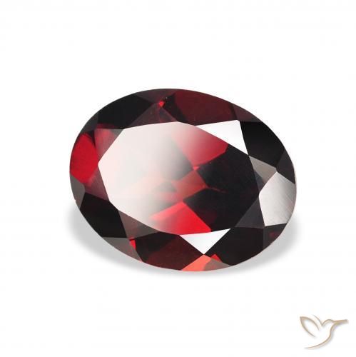 Granate almandino Rojo oscuro natural de 2.26 ct, Ovalada, VVS-VS