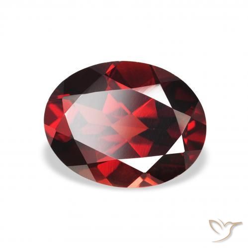Granate almandino Rojo oscuro natural de 2.35 ct, Ovalada, VVS-VS