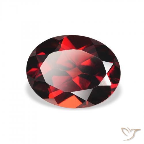 Granate almandino Rojo oscuro natural de 2.33 ct, Ovalada, VVS-VS