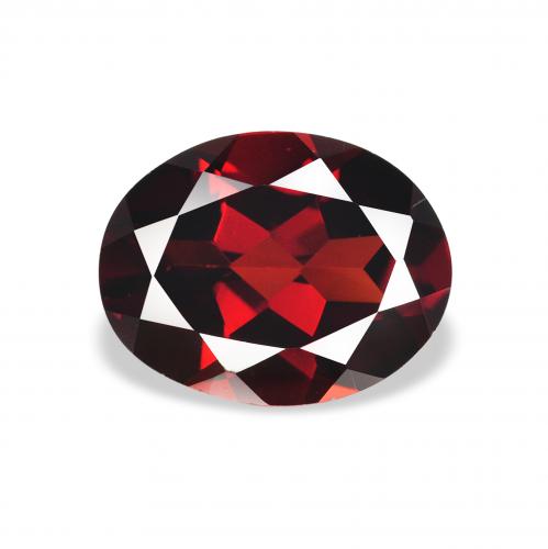 Granate almandino Rojo sangre intenso natural de 2.06 ct, Ovalada, VVS-VS