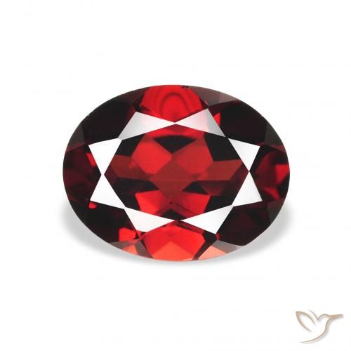Granate almandino Rojo oscuro natural de 2.37 ct, Ovalada, VVS-VS