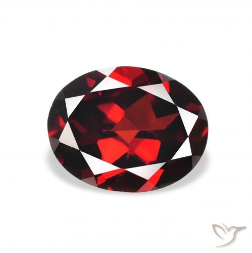 Granate almandino Rojo oscuro natural de 2.18 ct, Ovalada, VVS-VS