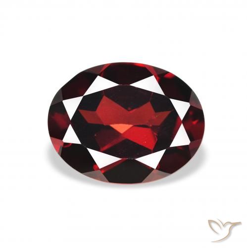 Granate almandino Rojo oscuro natural de 2.05 ct, Ovalada, VVS-VS