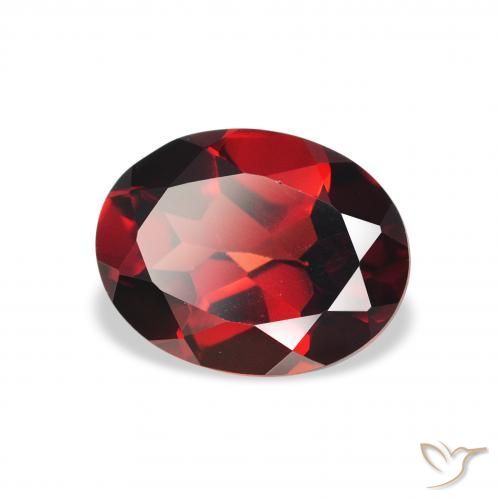 Granate almandino Rojo oscuro natural de 2.05 ct, Ovalada, VVS-VS