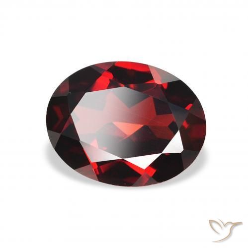 Granate almandino Rojo oscuro natural de 2.37 ct, Ovalada, VVS-VS