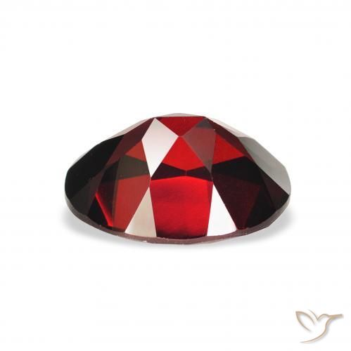 Granate almandino Rojo sangre intenso natural de 2.41 ct, Ovalada, VS