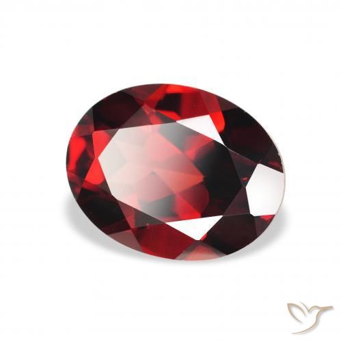 Granate almandino Rojo oscuro natural de 2.15 ct, Ovalada, VS