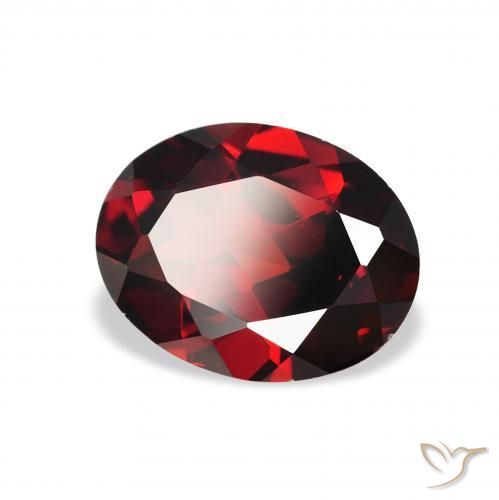 Granate almandino Rojo oscuro natural de 2.19 ct, Ovalada, VS