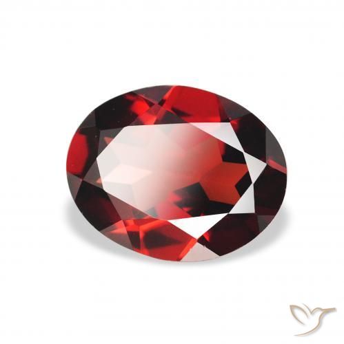 Granate almandino Rojo sangre intenso natural de 1.97 ct, Ovalada, VS