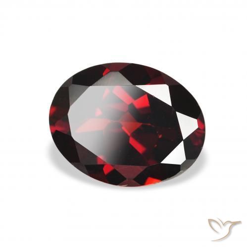 Granate almandino Rojo oscuro natural de 2.16 ct, Ovalada, VS