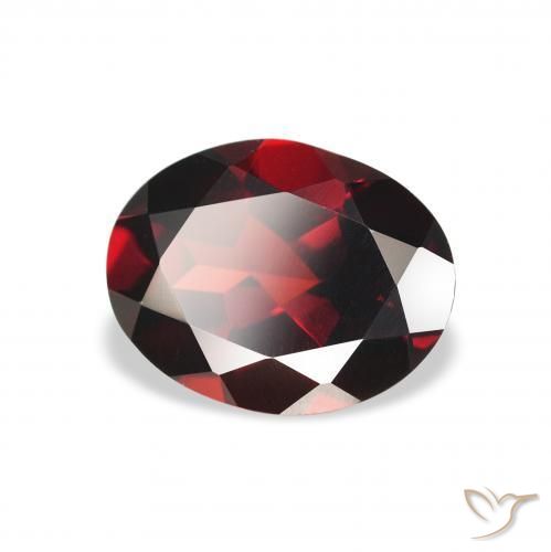 Granate almandino Rojo sangre intenso natural de 1.99 ct, Ovalada, VS
