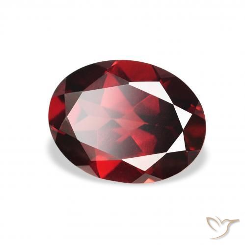 Granate almandino Rojo oscuro natural de 2.15 ct, Ovalada, VS