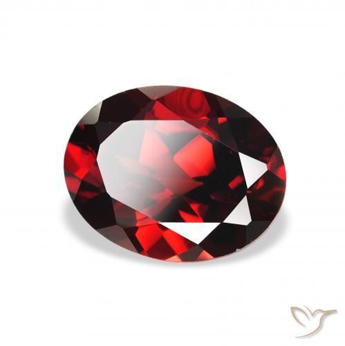 Granate almandino Rojo oscuro natural de 2.46 ct, Ovalada, VS
