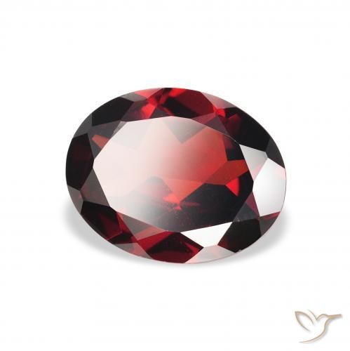 Granate almandino Rojo oscuro natural de 1.95 ct, Ovalada, VVS-VS
