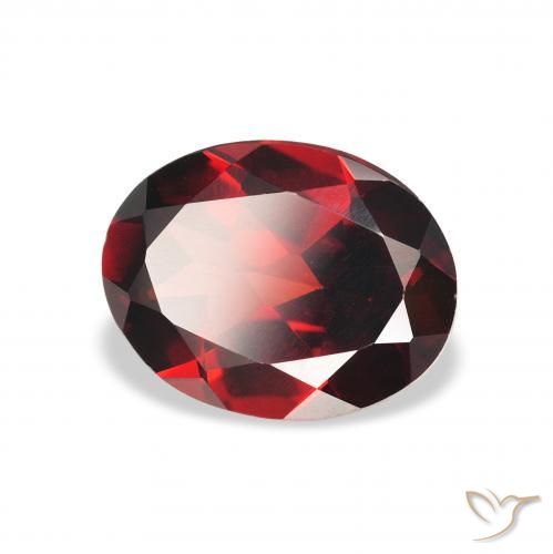 Granate almandino Rojo oscuro natural de 2.12 ct, Ovalada, VVS-VS