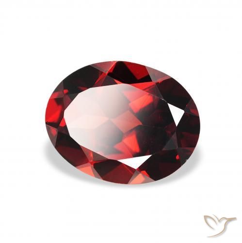 Granate almandino Rojo oscuro natural de 2.06 ct, Ovalada, VVS-VS