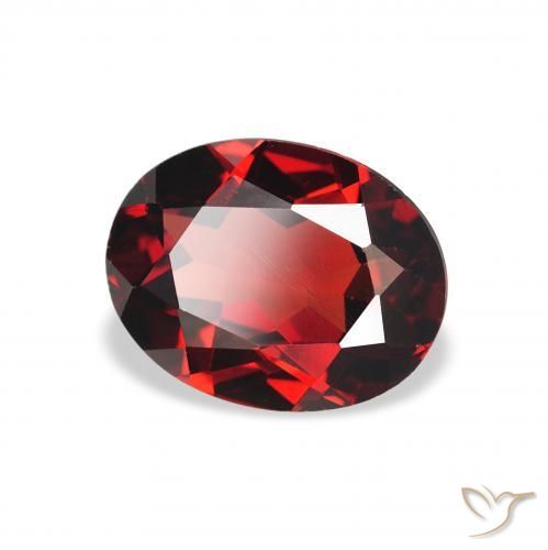 Granate almandino Rojo oscuro natural de 1.94 ct, Ovalada, VVS-VS