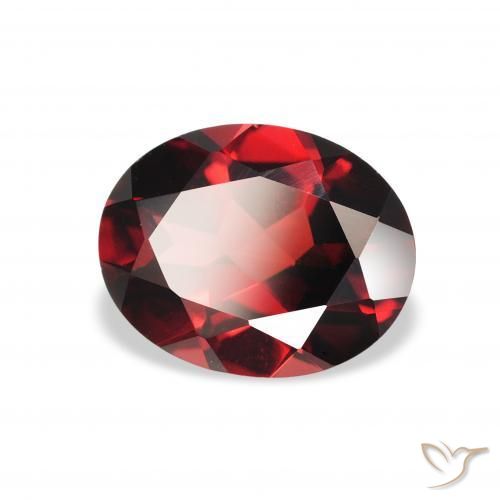 Granate almandino Rojo oscuro natural de 2.12 ct, Ovalada, VVS-VS