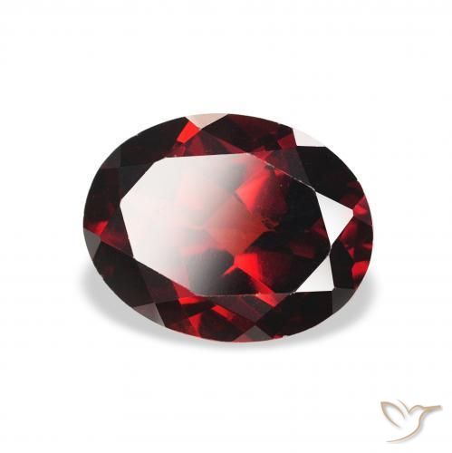 Granate almandino Rojo oscuro natural de 2.23 ct, Ovalada, VVS-VS