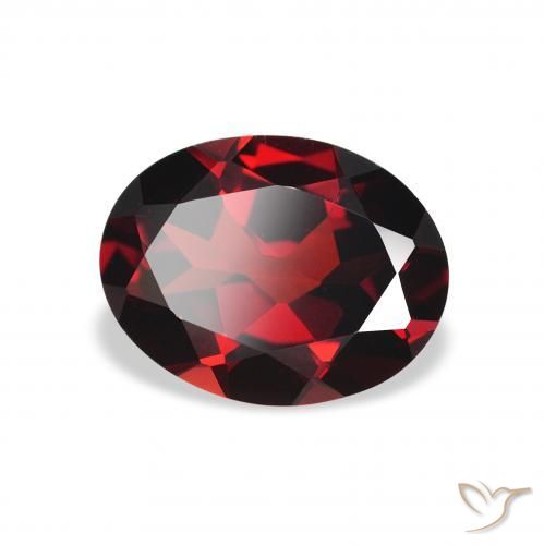 Granate almandino Rojo oscuro natural de 1.99 ct, Ovalada, VVS-VS