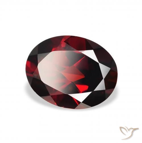 Granate almandino Rojo oscuro natural de 2.05 ct, Ovalada, VVS-VS