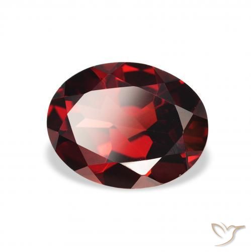 Granate almandino Rojo oscuro natural de 2.05 ct, Ovalada, VVS-VS