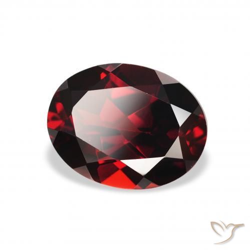 Granate almandino Rojo oscuro natural de 2.37 ct, Ovalada, VVS-VS