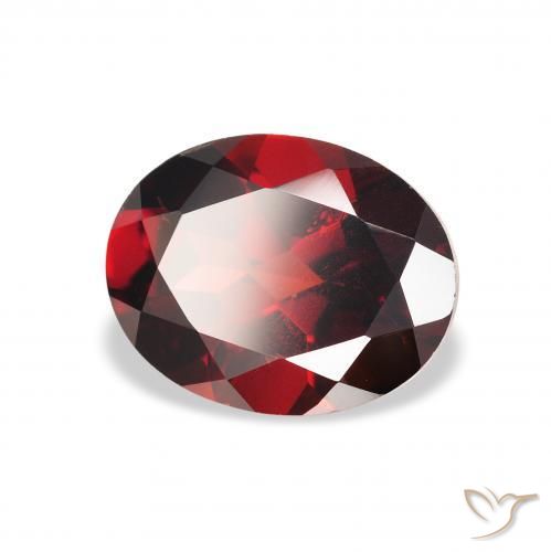 Granate almandino Rojo sangre intenso natural de 2.19 ct, Ovalada, VS