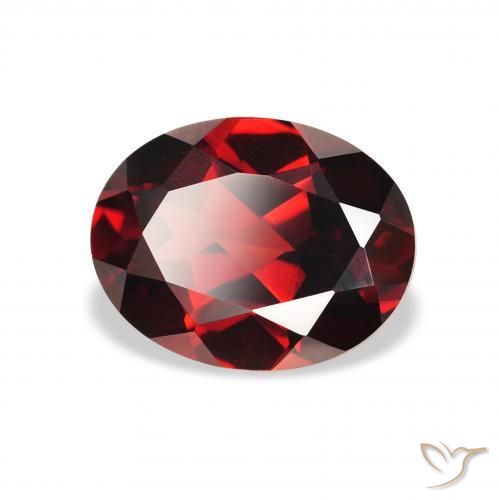 Granate almandino Rojo sangre intenso natural de 2.15 ct, Ovalada, VS
