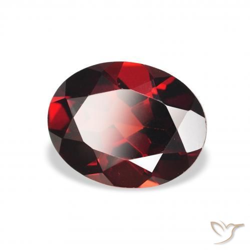 Granate almandino Rojo oscuro natural de 2.12 ct, Ovalada, VVS-VS